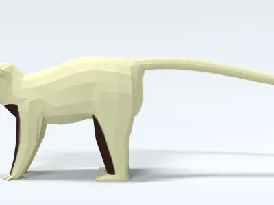 Low Poly Cartoon Sifaka Lemur Low-poly 3D model