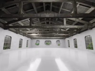 Car studio interior 02 3D model Low-poly 3D model