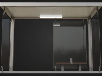 Japanese Bus stop 02 Low-poly 3D model