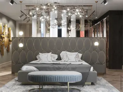 bedroom and clothes room 3D model