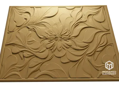 modern panel wall decor set wall relief mural CNC 134 3D model