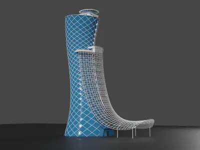 Abu Dhabi Capital Gate 3D model