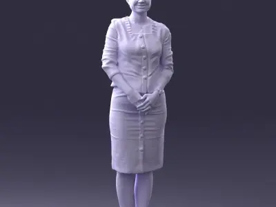000353 Woman in Beige Dress 3dp 3D print model