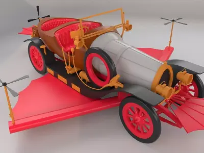 Chitty Chitty Bang Bang car PRINTABLE HIGH POLY 3D 3D print model