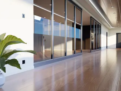 Modern Corridor - Hipoly 3D Model - blender - fbx - obj 3D model