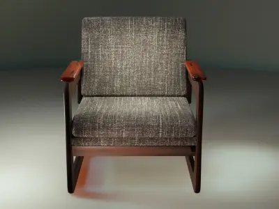 Armchair PBR low-poly Free low-poly 3D model