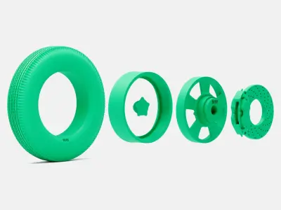 15x4 Torq Thrust D Wheel Firestone 670 15 Tire 3D print model