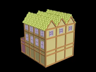 Medieval House 62 3D print model 3D model