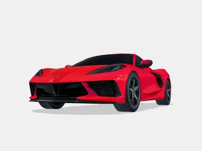 Chevrolet Corvette C8 Stingray 2021 Low-poly 3D model