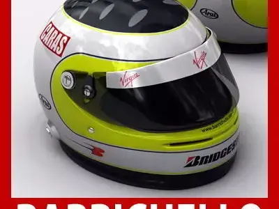 Helmet F1 2009 Rubens Barrichello 3D model