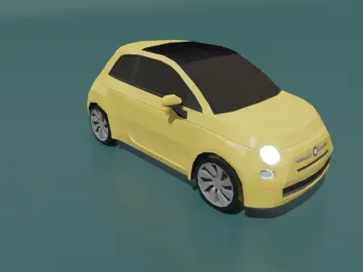 FIAT 500 2020 lowpoly 3d model Low-poly 3D model