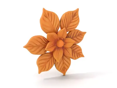 Ornamental Wooden Blossom model pack Low-poly 3D model