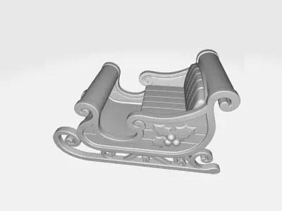Festive Christmas Sleigh Santa Sleigh Decoration Ornament 3D print model