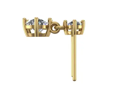 Diamond jewelry earring Coloured Classic E04 3D print model 3D print model