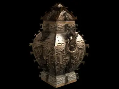 MinFangLei ornate urn 3D model