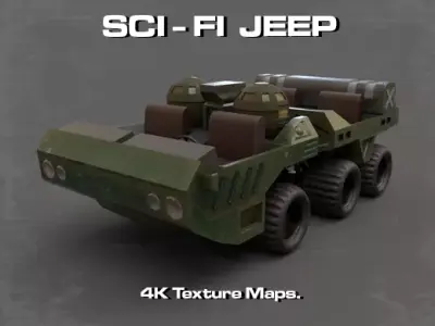 SCI FI JEEP Low-poly 3D model