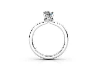 aj-05 solitaire diamond engagement ring gold 3D print model