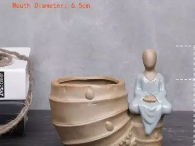 Suculent pot human meditating  - STL for 3D print 3D print model
