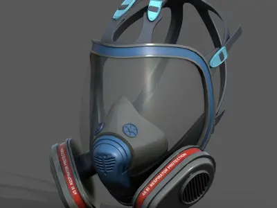 Gas mask protection futuristic technology fantasy  Low-poly 3D model