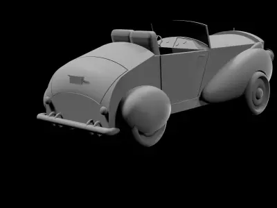 Vintage car Low-poly 3D model