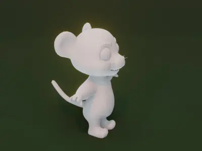 Cartoon Tiger Animated and Rigged Base Mesh 3D Model Low-poly 3D model