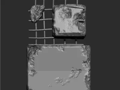 Damaged Concrete Columns IMM Brush Pack 8 in One 3D model