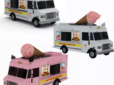 Ice Cream Truck Collection 3D model