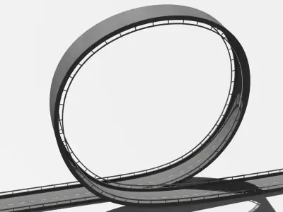 Acrobatic track 3D Low-poly 3D model