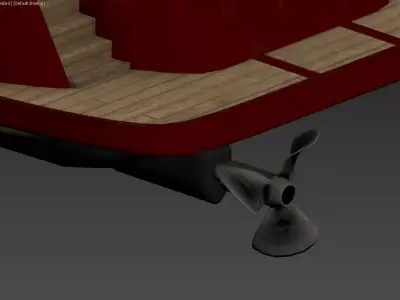 Luxury Motor Yacht Red and White with Flybridge 3D model