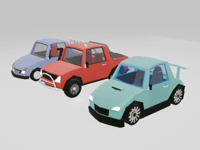 Low Poly Cars Collection Low-poly 3D model