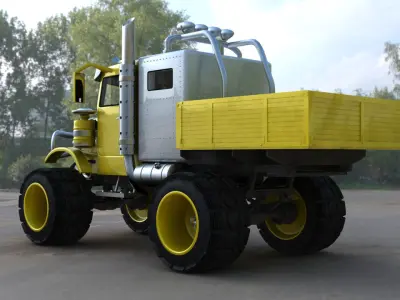 Monster Flatbed Truck 3D model