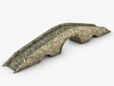 Low Poly Stone bridge 3D model