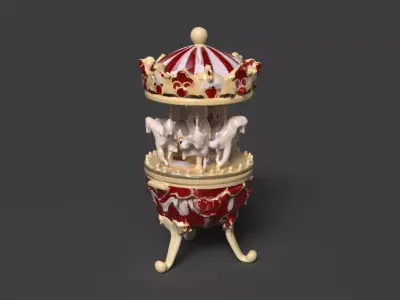 Chinese Carousel jewelry Fabegre egg  Low-poly 3D model