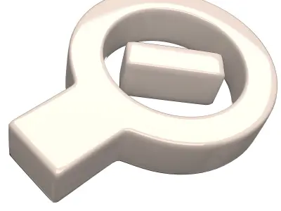 Zoom Out Symbol Low-poly 3D model