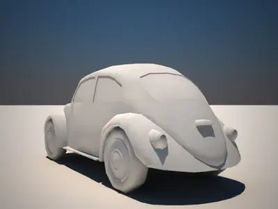 Volkswagen Beetle Low-poly 3D model