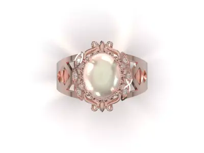 Elegant Rose Gold printable Ring model jr00343 3D print model