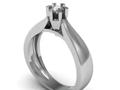 solitaire ring 3D print model 10