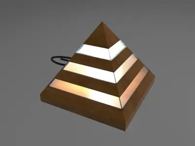 Pyramid LED table lamp Low-poly 3D model