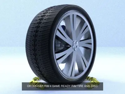 ORTAS CAR RIM 1-2-3-4-5 GAME READY RIM TIRE AND DISC 3D Model Pack