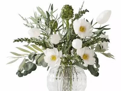 Light yellow bouquet 3D model