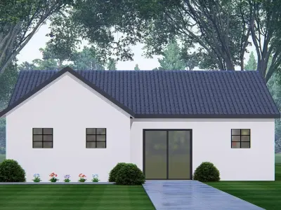 American Exterior House Design  Classic Modern Country Home  3D model