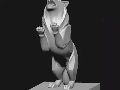 wolf staute 3D print model