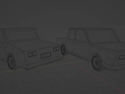 Low Poly Sedan Car Low-poly 3D model