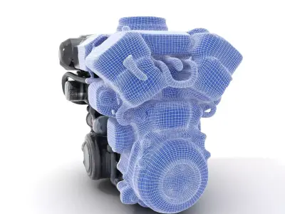 Modern Engine Model Pack Low-poly 3D model