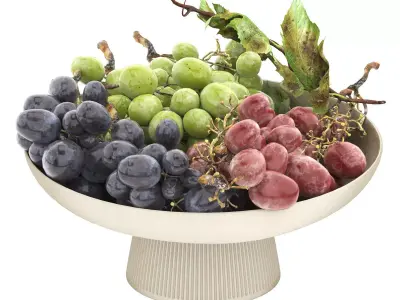 bowl of grapes 3D model