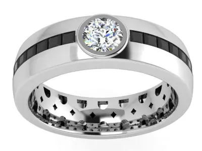 Round Bezel Band Ring 4413 3D print model
