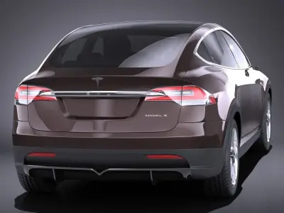 Tesla Model X 2015 VRAY 3D model