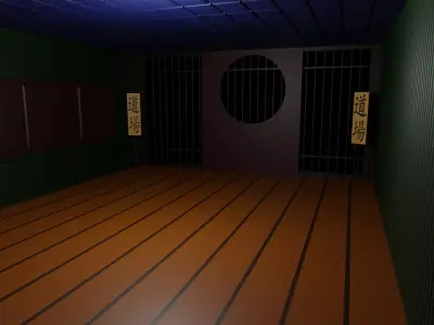 Kung-Fu Hall Low-poly 3D model