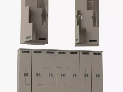 Locker Cabinet with Electronic Lock - Kale Kilit Style European Low-poly 3D model