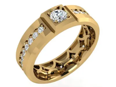 Channel Setting Band Ring 4417 3D print model